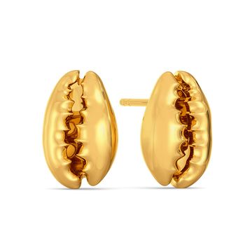 Shell Shocks Gold Earrings