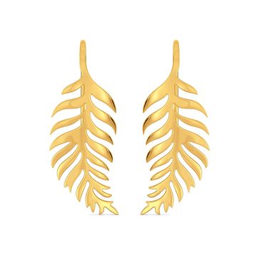 Turn of Ferns Gold Earrings