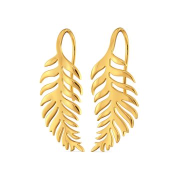 Turn of Ferns Gold Earrings