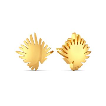 Rhomb Palm Gold Earrings