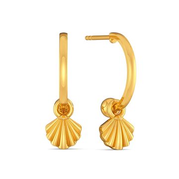 Shell on Shank Gold Earrings