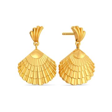 The Clam Drop Gold Earrings
