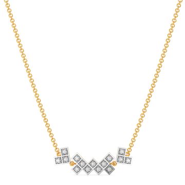 Plaid Ful Diamond Necklaces