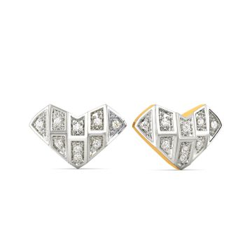 Heart Grids Diamond Earrings
