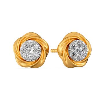 Refined Folds Diamond Earrings