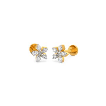 Flower Flakes Diamond Earrings