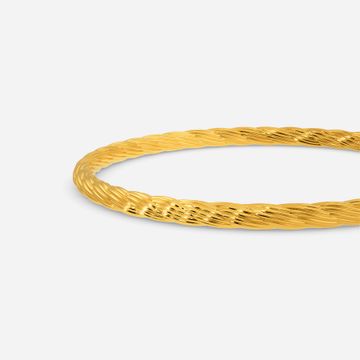Hollow Stripes Gold Bangles