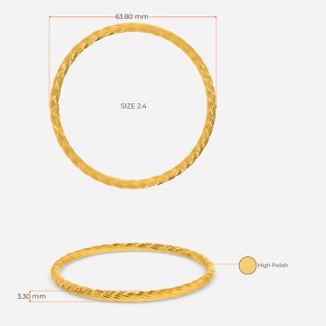 Hollow Stripes Gold Bangles