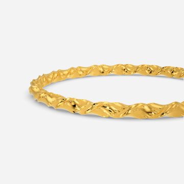 Twisted Groovy Hollow Gold Bangles