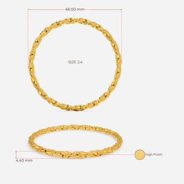 Twisted Groovy Hollow Gold Bangles