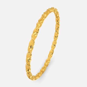 Twisted Groovy Hollow Gold Bangles