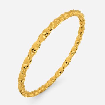 Twisted Groovy Hollow Gold Bangles
