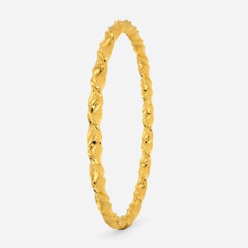 Twisted Groovy Hollow Gold Bangles