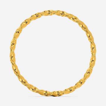 Twisted Groovy Hollow Gold Bangles