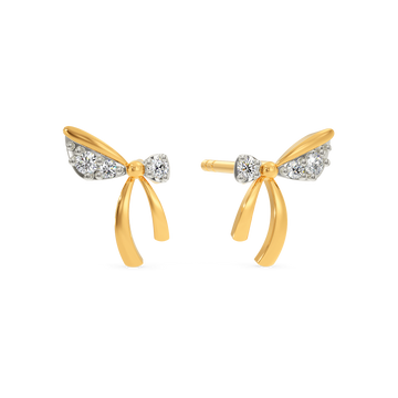 Bow Charm Diamond Earrings