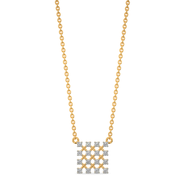 Squarelly Diamond Necklaces