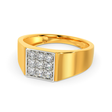 Classic Squared Diamond Rings For Men