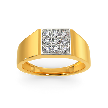 Classic Squared Diamond Rings For Men