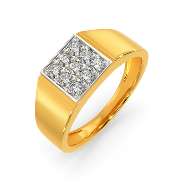 Classic Squared Diamond Rings For Men