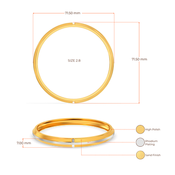 Signatured Gold Bangles For Men