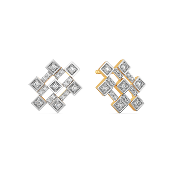 Retro Modern Diamond Earrings