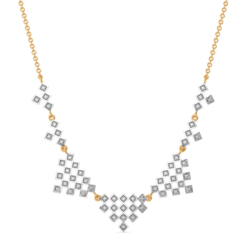 Structured Checks Diamond Necklaces