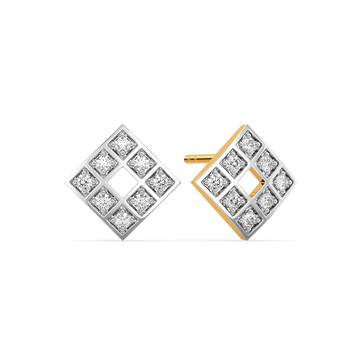 Checks in the Box Diamond Earrings