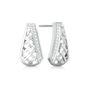 Cross-Hatch Diamond Earrings