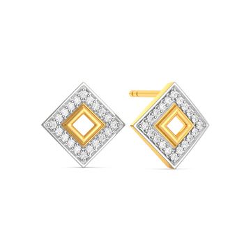 Rhombus Rims Diamond Earrings