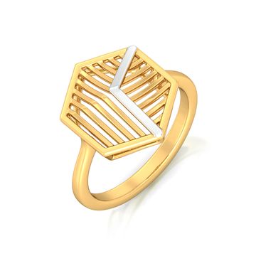 Hexa-Face Gold Rings