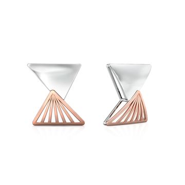 Triangular Drift Gold Earrings