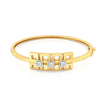 Four Squared Diamond Bangles