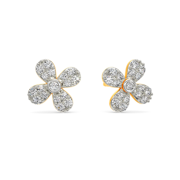 Floral Interlace Diamond Earrings