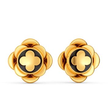 Fleur de Corbeau Gold Earrings