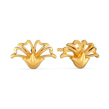 Fleur Noir  Gold Earrings