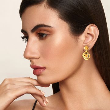 Moonlit Blossom Gold Earrings