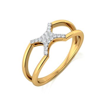Curvy Cross Diamond Rings