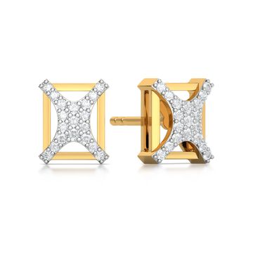 Curvy Cross Diamond Earrings