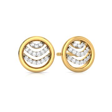 Ripple Round Diamond Earrings