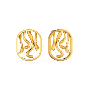 Disco Twists Gold Stud Earring