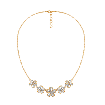 Floral Arc Diamond Necklaces