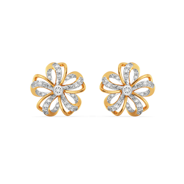 Floral Arc Diamond Earrings