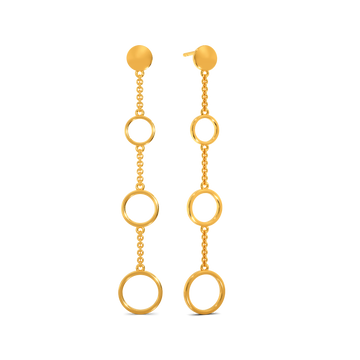 Polka Dot Gold Earrings