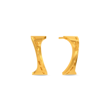 Denim Craze  Gold Earrings
