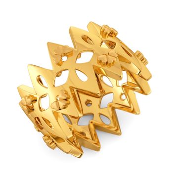 Floral Braid Gold Rings