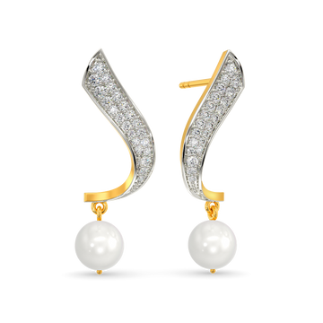 Tune Of Pearls Diamond Earrings