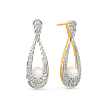 Pearl Twist Diamond Earrings