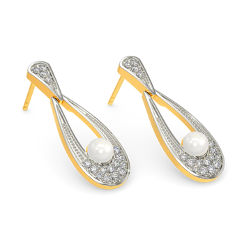 Pearl Twist Diamond Earrings