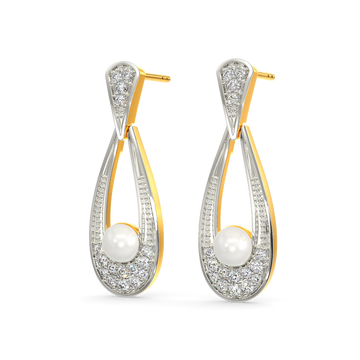 Pearl Twist Diamond Earrings