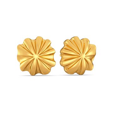 Ruffle Shuffle Gold Earrings
